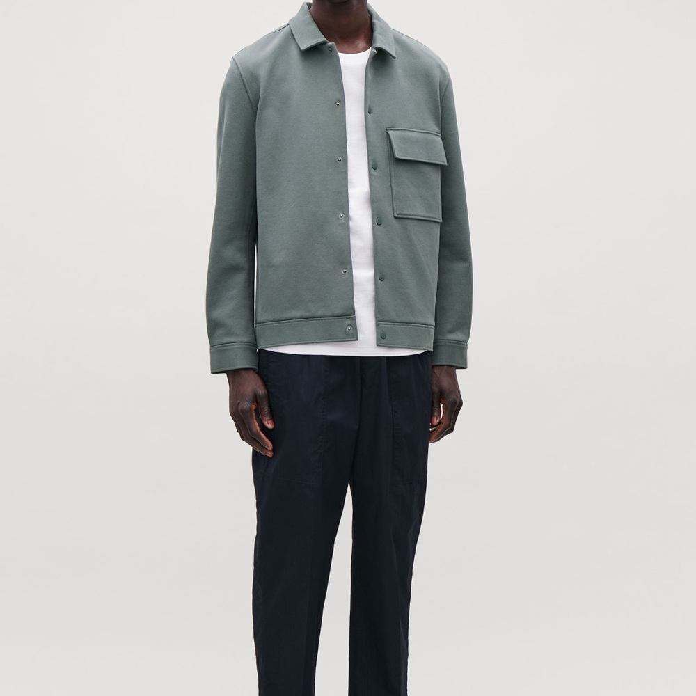 COS Men's Green Twill Shirt Jacket